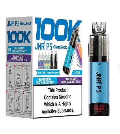 JNR P5 GlassRock 100k Refillable Pod Kit - Pack of 3