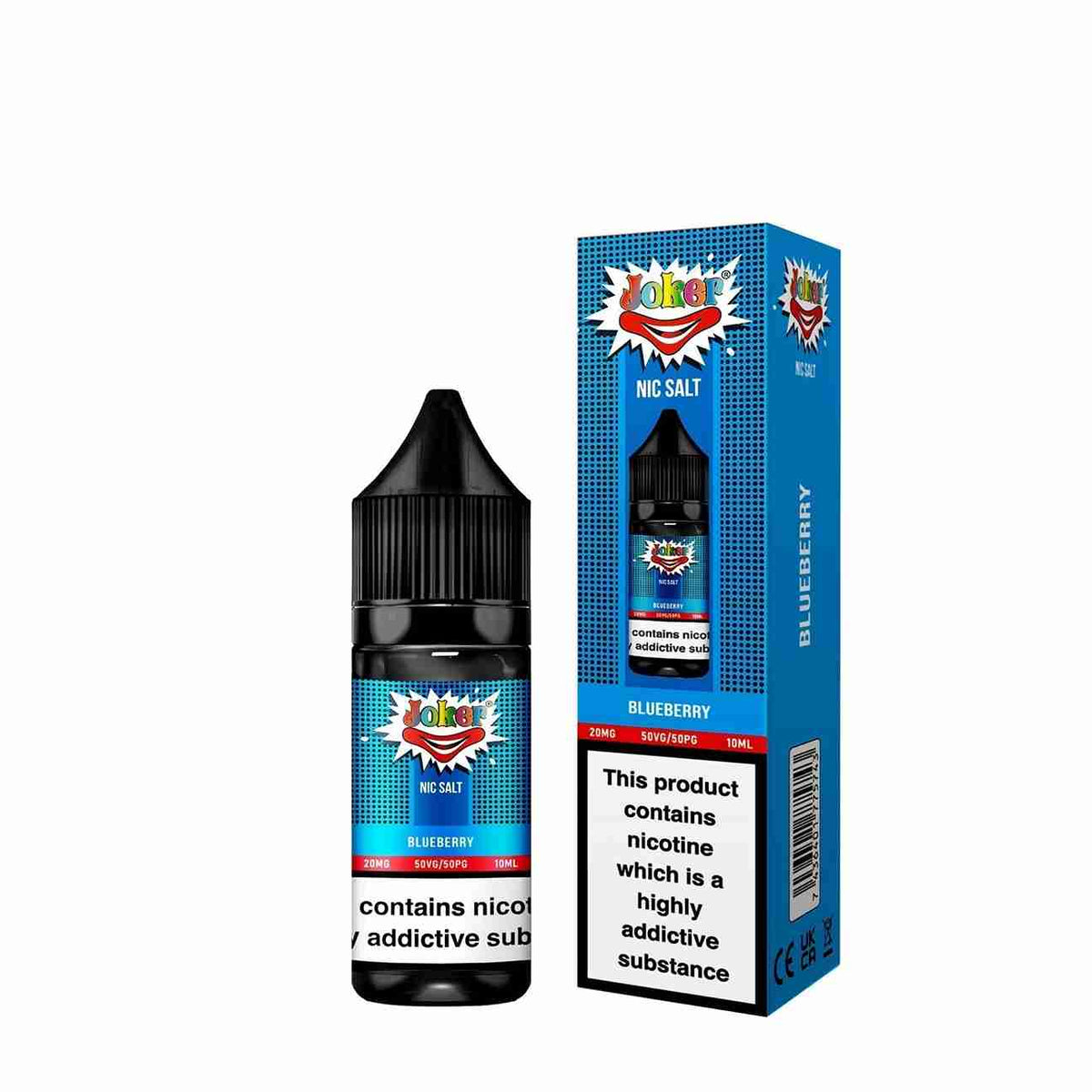 Joker Nic Salt 10ml E - liquids - Box of 10 with Blueberry flavour