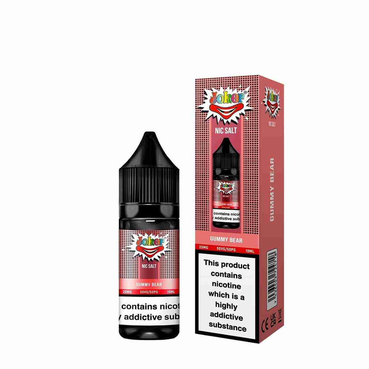Joker Nic Salt 10ml E - liquids - Box of 10 with Gummy Bear flavour