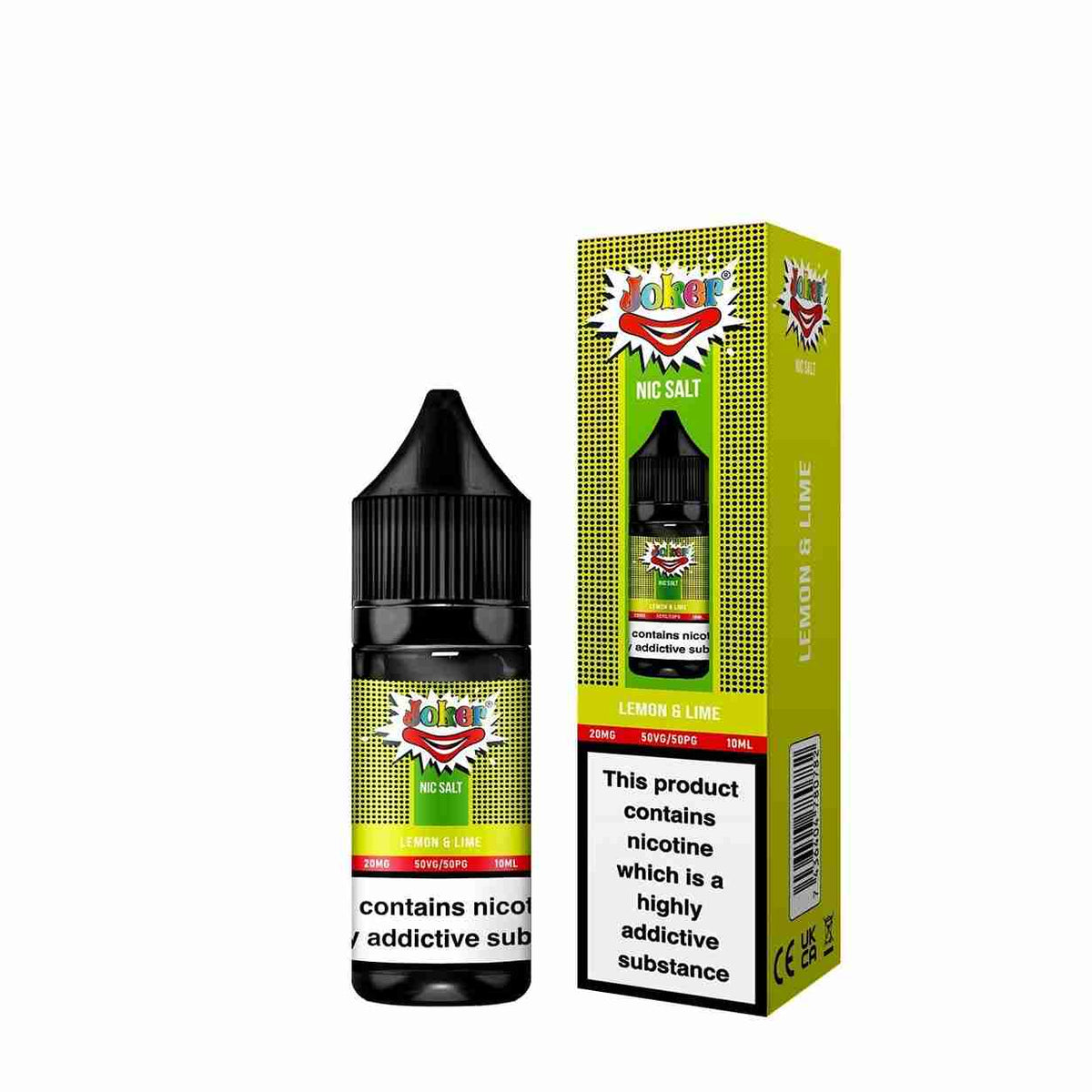 Joker Nic Salt 10ml E - liquids - Box of 10 with Lemon and Lime flavour