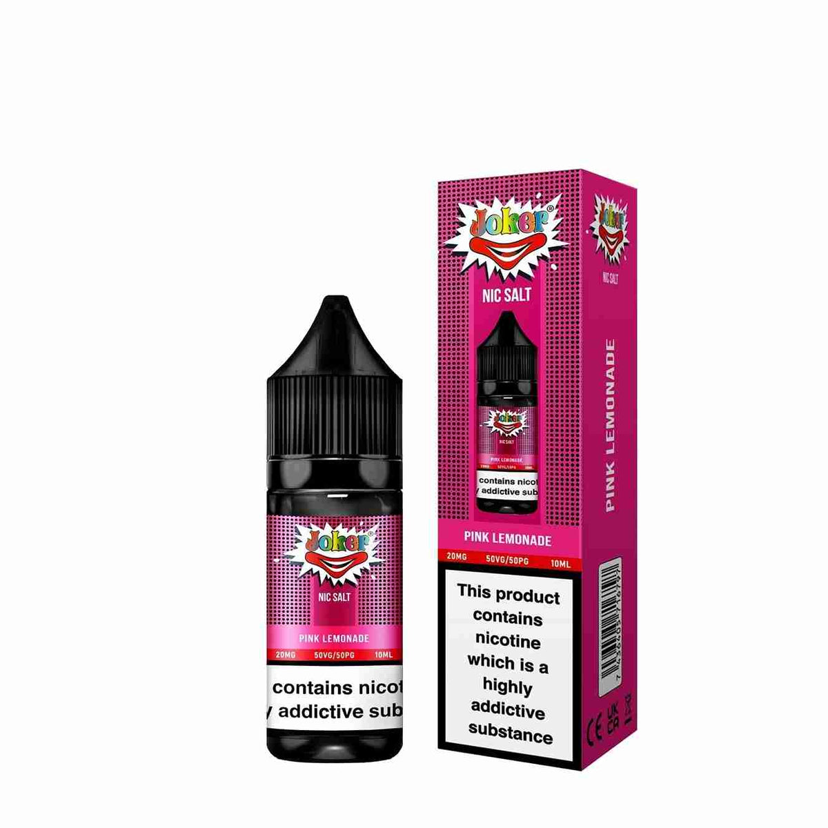 Joker Nic Salt 10ml E - liquids - Box of 10 with Pink Lemonade flavour