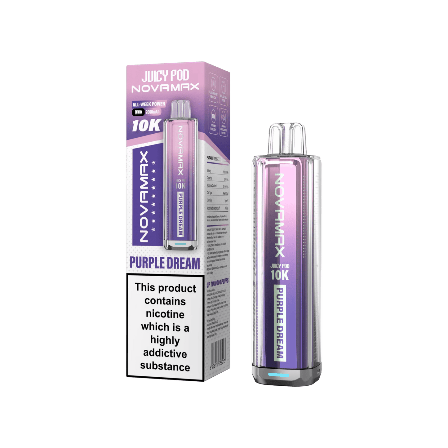 Juicy Pod Novamax 10k Prefilled Pod Vape Kit - Pack of 5
