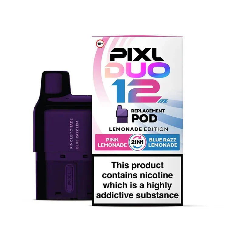 PIXL Duo 12 Replacement Pods Pack of 5, Pink Lemonade, Blue Razz Lemonade Flavour 