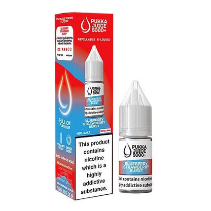 Pukka Juice 5000 Nic Salt Box of 10 Available In Blueberry Strawberry Burst Flavour 