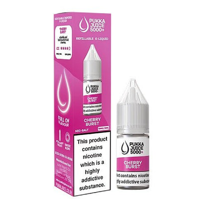Pukka Juice 5000 Nic Salt Box of 10 Available In Cherry Burst Flavour 