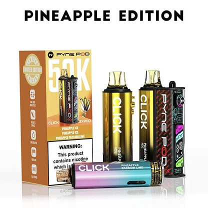 Pyne Pod Click 50k Prefilled Pod Vape Kit Box of 5, Pineapple Edition Flavour
