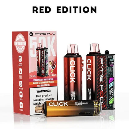 Pyne Pod Click 50k Prefilled Pod Vape Kit Box of 5, Red Edition Flavour