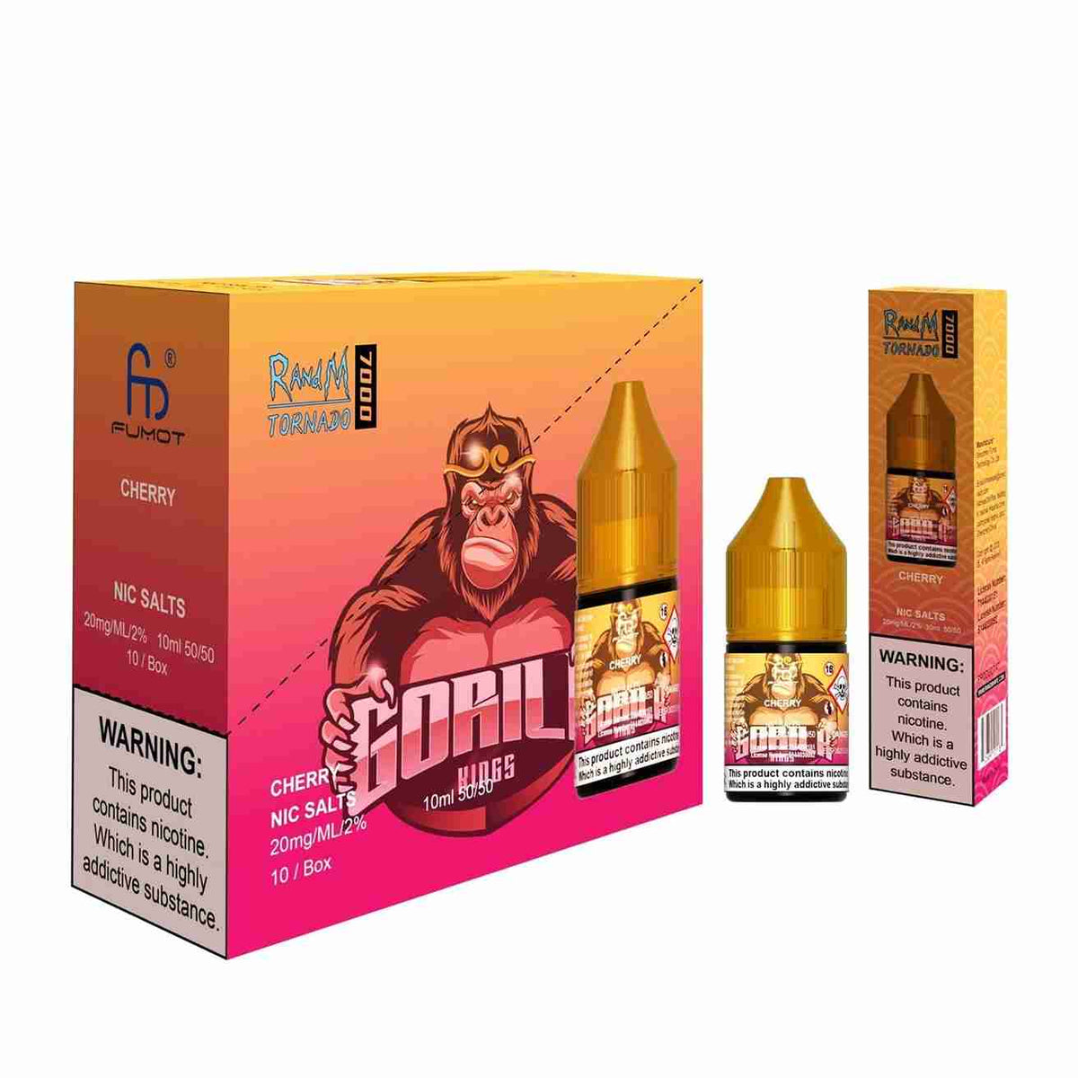 R and M 7000 Nic Salt 10ml - Box of 10 with Cherry flavour