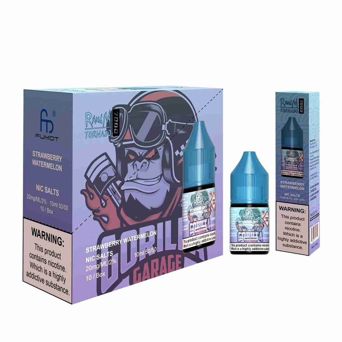 R and M 7000 Nic Salt 10ml - Box of 10 with Strawberry Watermelon flavour
