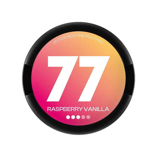77 Raspberry Vanilla nicotine pouches 10.4mg strength pack of 20