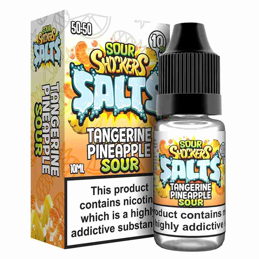 Sour shockers Nic Salt 10ml Pack of 5 with Tangerine Pineapple Sour flavour