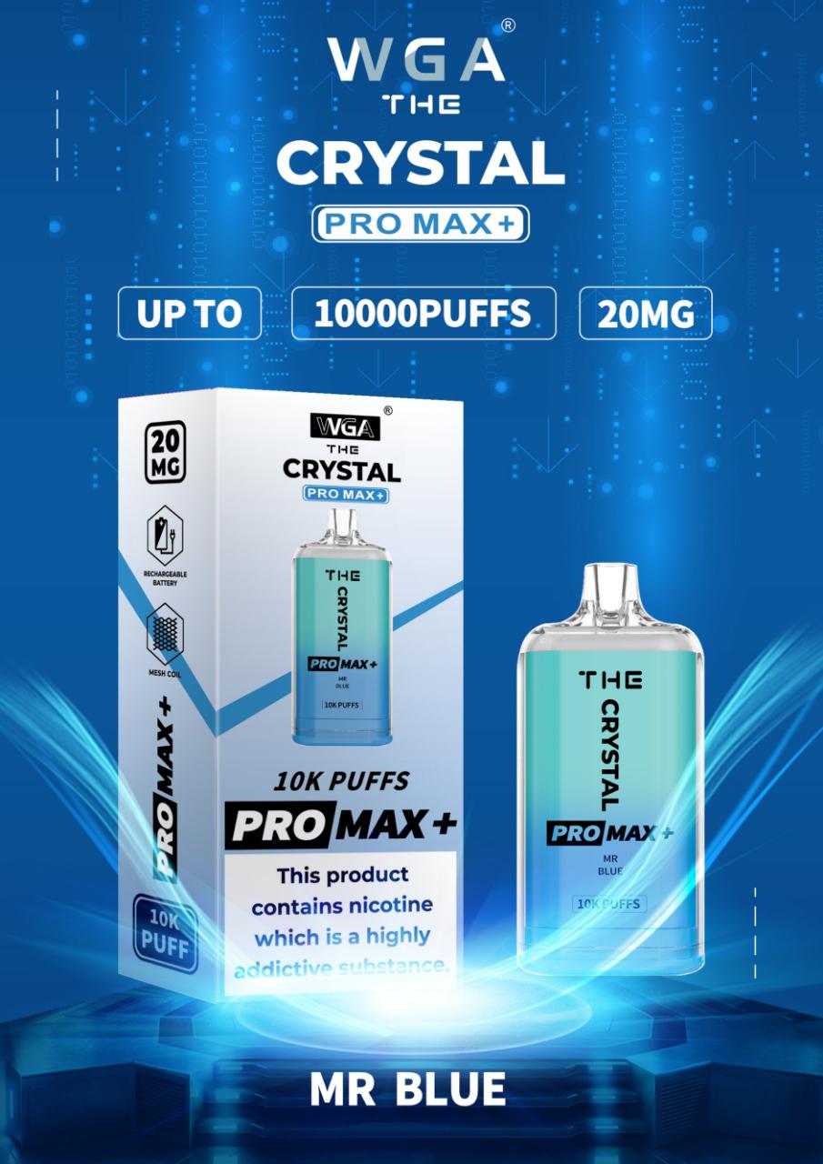 The WGA Crystal Pro Max 10000 - Box of 10 - Flavour