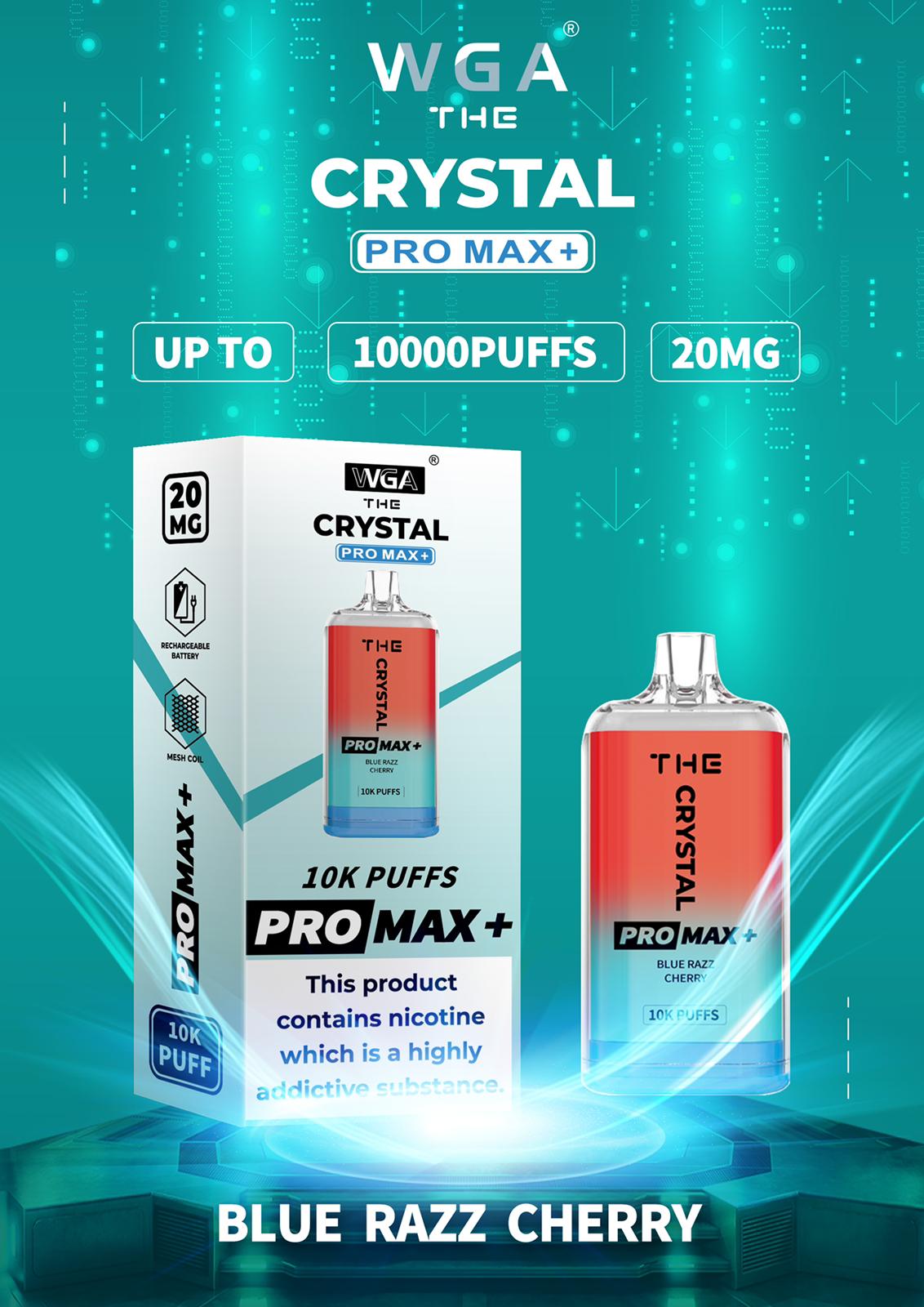 The WGA Crystal Pro Max 10000 - Box of 10 - Flavour
