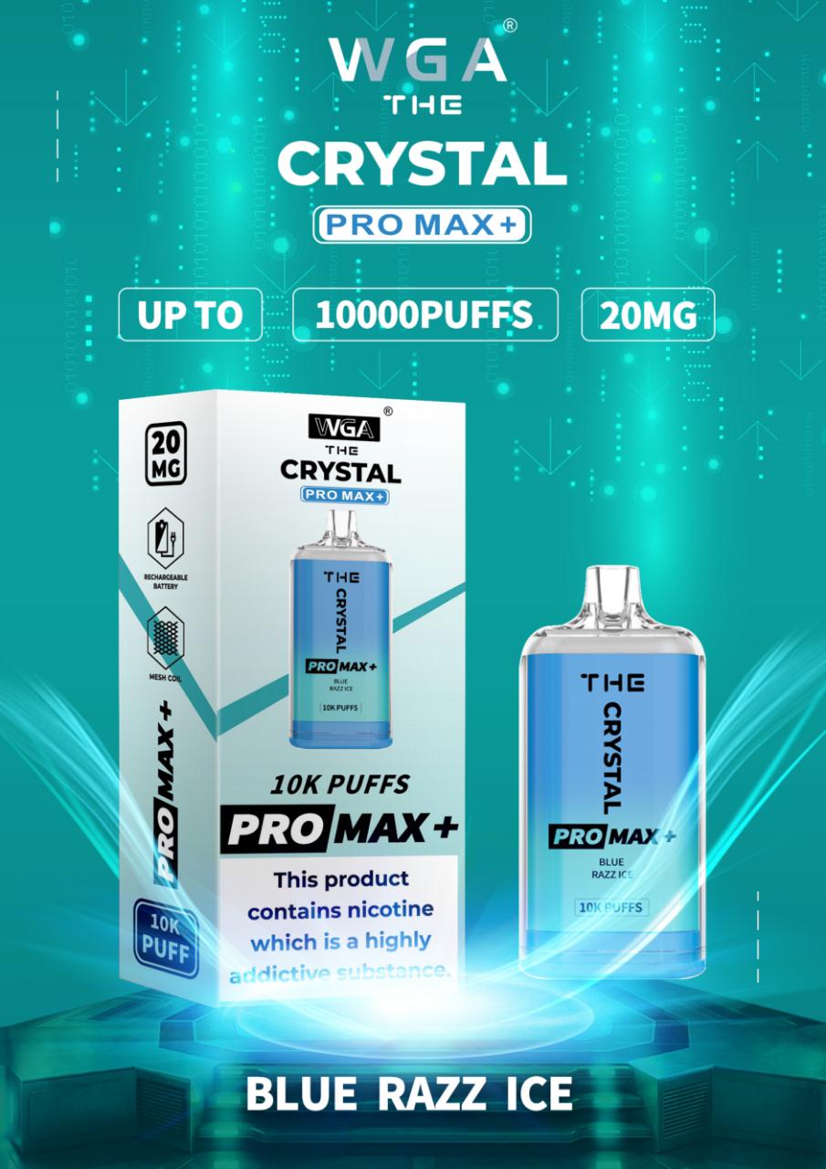The WGA Crystal Pro Max 10000 - Box of 10 - Flavour