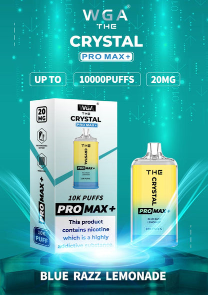 The WGA Crystal Pro Max 10000 Puff Prefilled Vape Kit - Box of 10