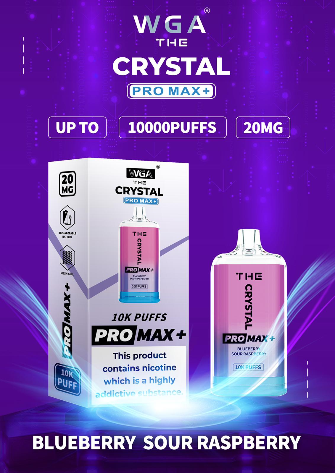 The WGA Crystal Pro Max 10000 Puff Prefilled Vape Kit - Box of 10