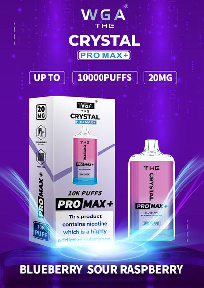 The WGA Crystal Pro Max 10000 Puff Prefilled Vape Kit - Box of 10