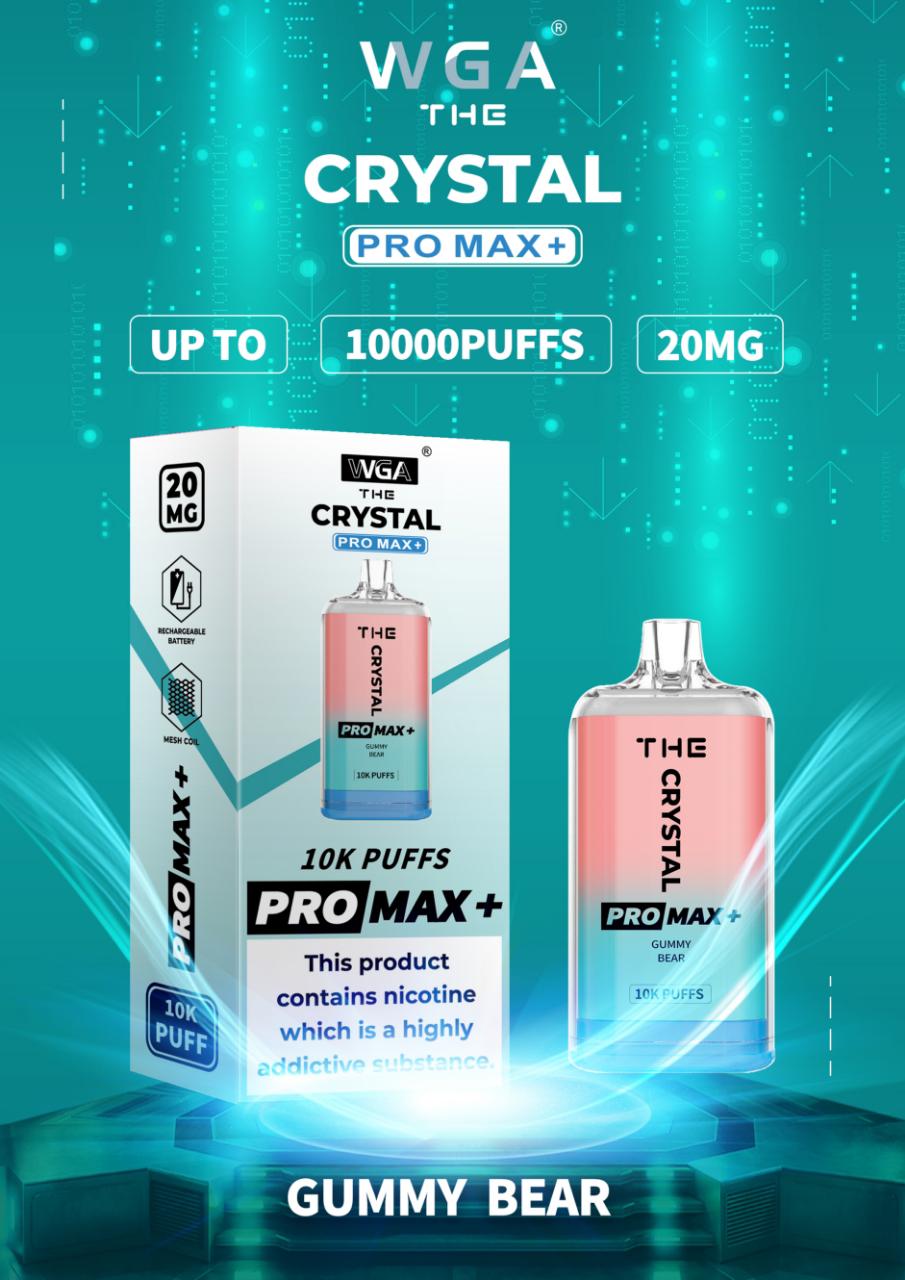 The WGA Crystal Pro Max 10000 - Box of 10 - Flavour