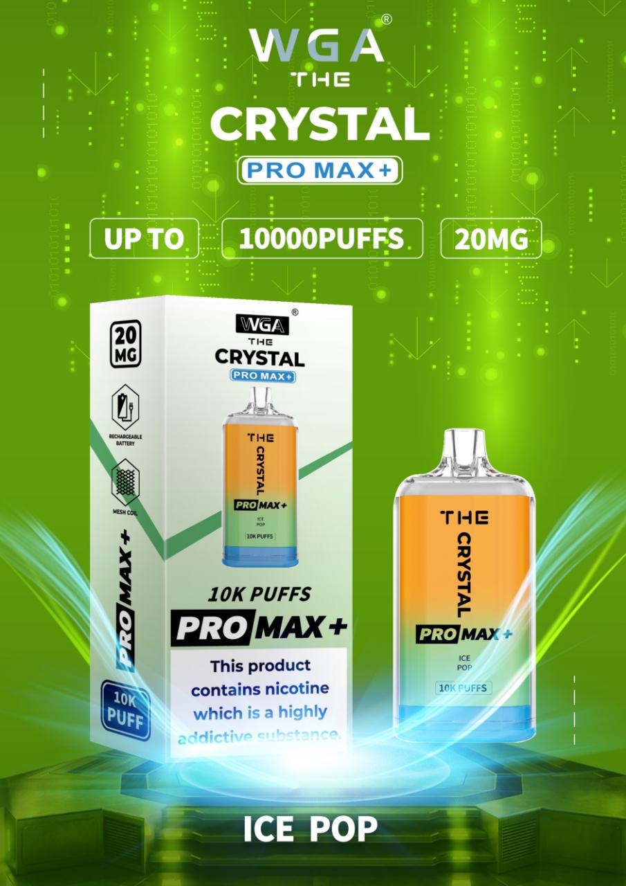 The WGA Crystal Pro Max 10000 - Box of 10 - Flavour