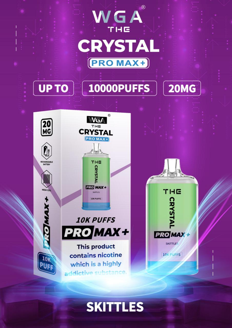 The WGA Crystal Pro Max 10000 - Box of 10 - Flavour