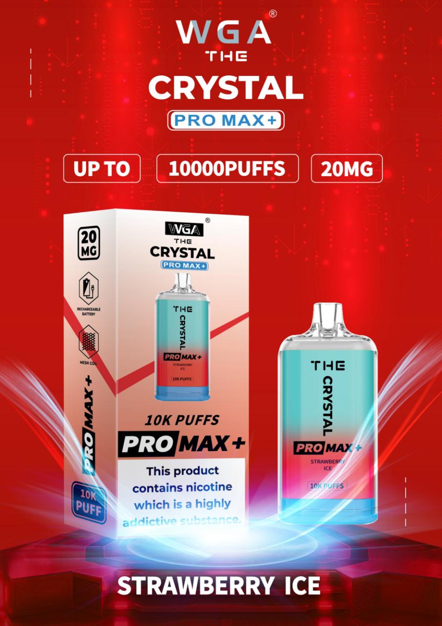The WGA Crystal Pro Max 10000 - Box of 10 - Flavour