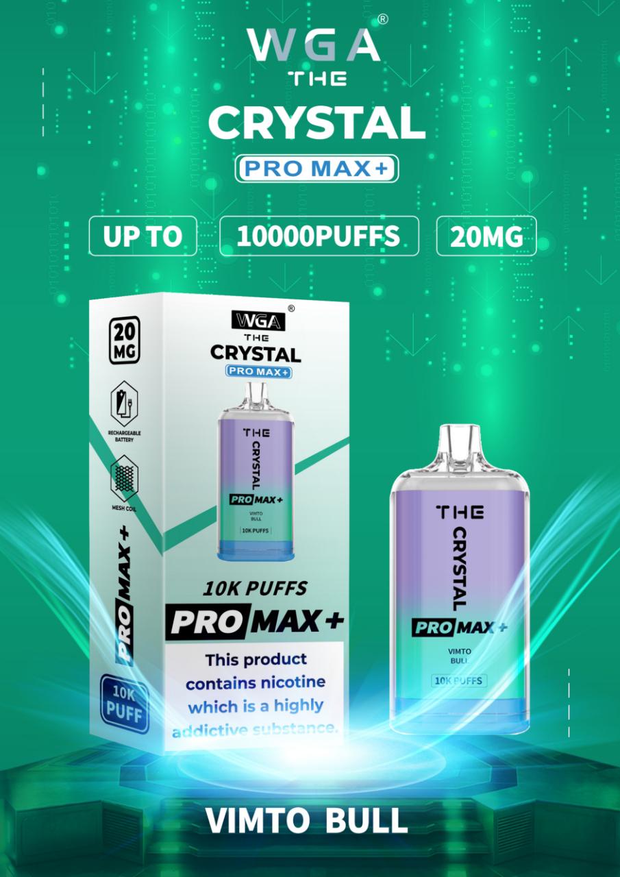 The WGA Crystal Pro Max 10000 - Box of 10 - Flavour