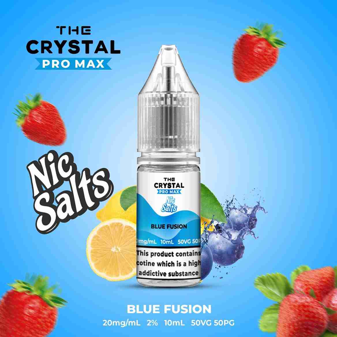 The Crystal Pro Max Hayati Nic Salts 10ml - Box of 10 with Blue Fusion flavour