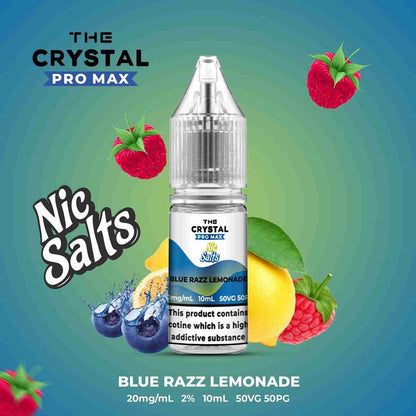 The Crystal Pro Max Hayati Nic Salts 10ml - Box of 10 with Blue Razz Lemonade flavour