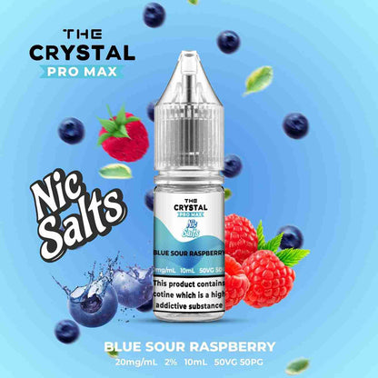 The Crystal Pro Max Hayati Nic Salts 10ml - Box of 10 with Blue Sour Raspberry flavour