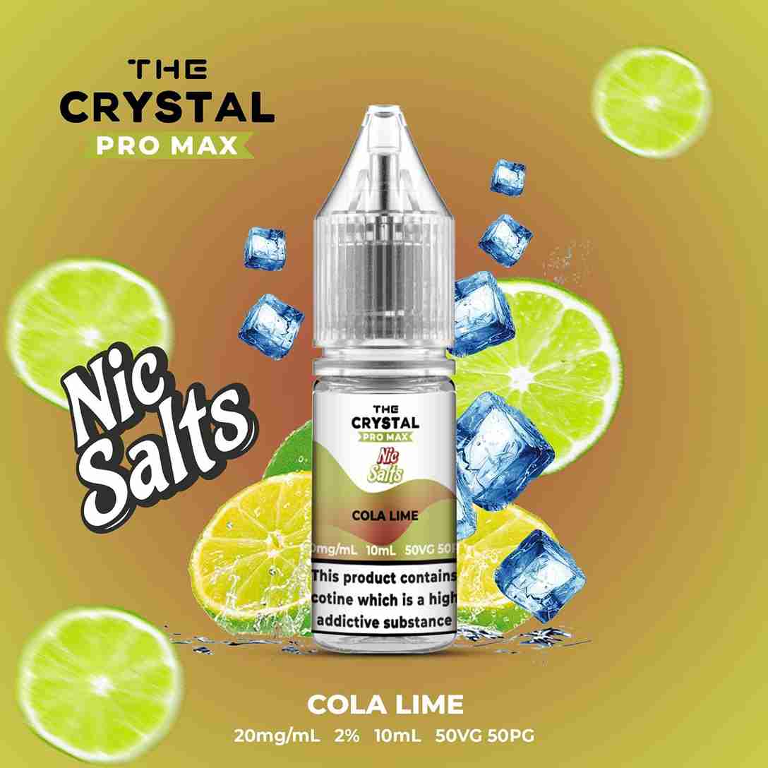 The Crystal Pro Max Hayati Nic Salts 10ml - Box of 10 with Cola Lime flavour