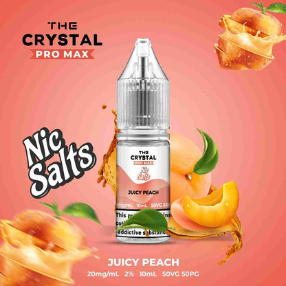 The Crystal Pro Max Hayati Nic Salts 10ml - Box of 10 with Juicy Peach flavour