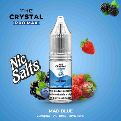 The Crystal Pro Max Hayati Nic Salts 10ml - Box of 10 with Mad Blue flavour