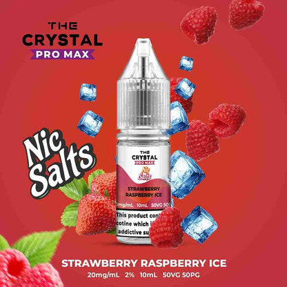 The Crystal Pro Max Hayati Nic Salts 10ml - Box of 10 with Strawberry Raspberry Ice flavour
