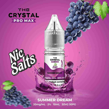 The Crystal Pro Max Hayati Nic Salts 10ml - Box of 10 with Summer Dream flavour