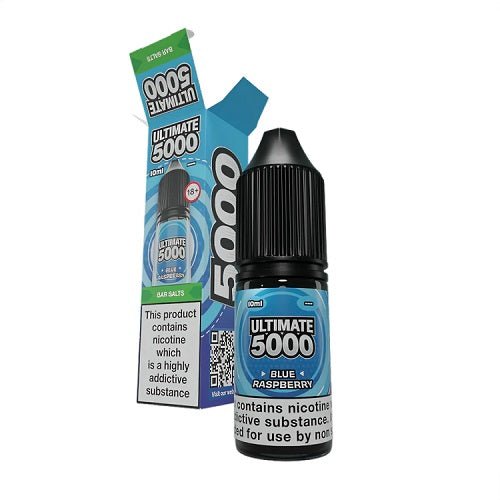 Ultimate Bar 5000 Nic Salt Box of 10 Available In Blue Raspberry Flavour 