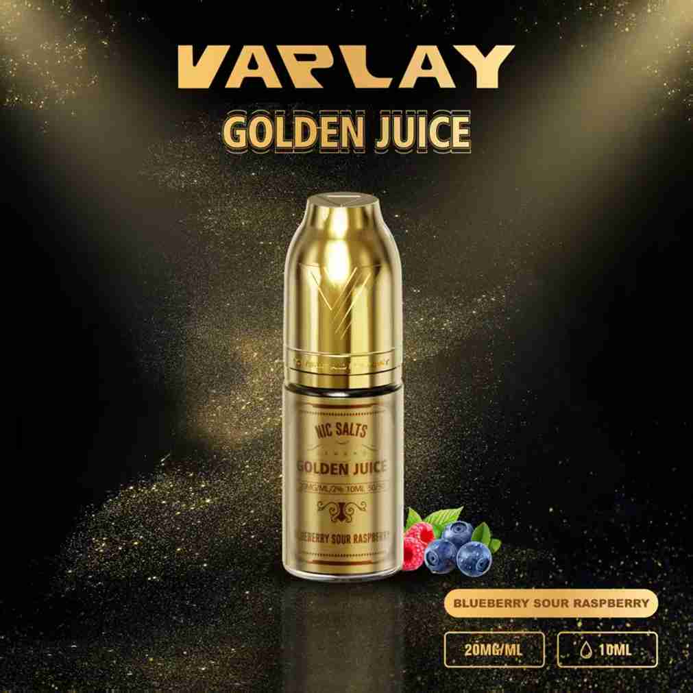 VAPLAY Golden Juice 10ml Nic Salt - 10mg&20mg - 10 Pack - with Blueberry Sour Raspberry flavour Wholesale Price !