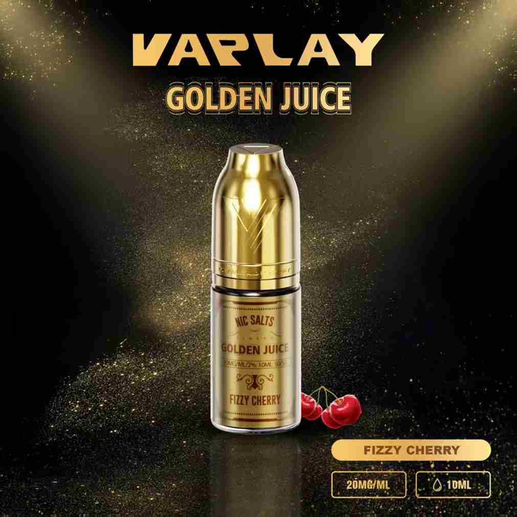VAPLAY Golden Juice 10ml Nic Salt - 10mg&20mg - 10 Pack - with Fizzy Cherry flavour Wholesale Price !