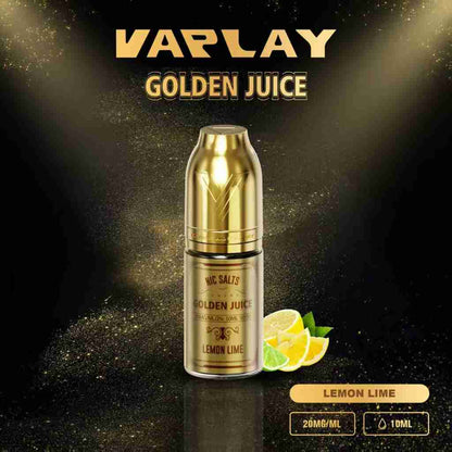 VAPLAY Golden Juice 10ml Nic Salt - 10mg&20mg - 10 Pack - with Lemon Lime flavour Wholesale Price !