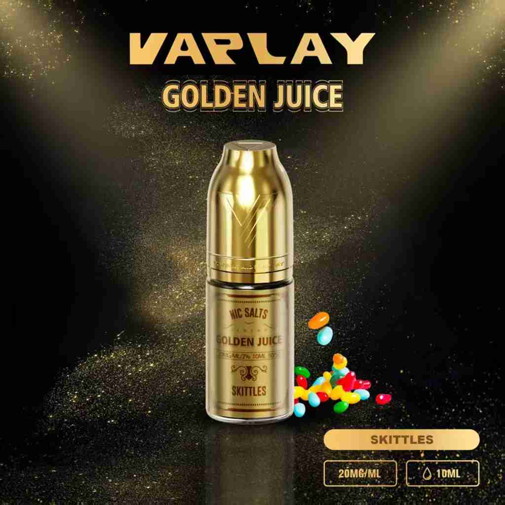 VAPLAY Golden Juice 10ml Nic Salt - 10mg&20mg - 10 Pack - with Skittles flavour Wholesale Price !