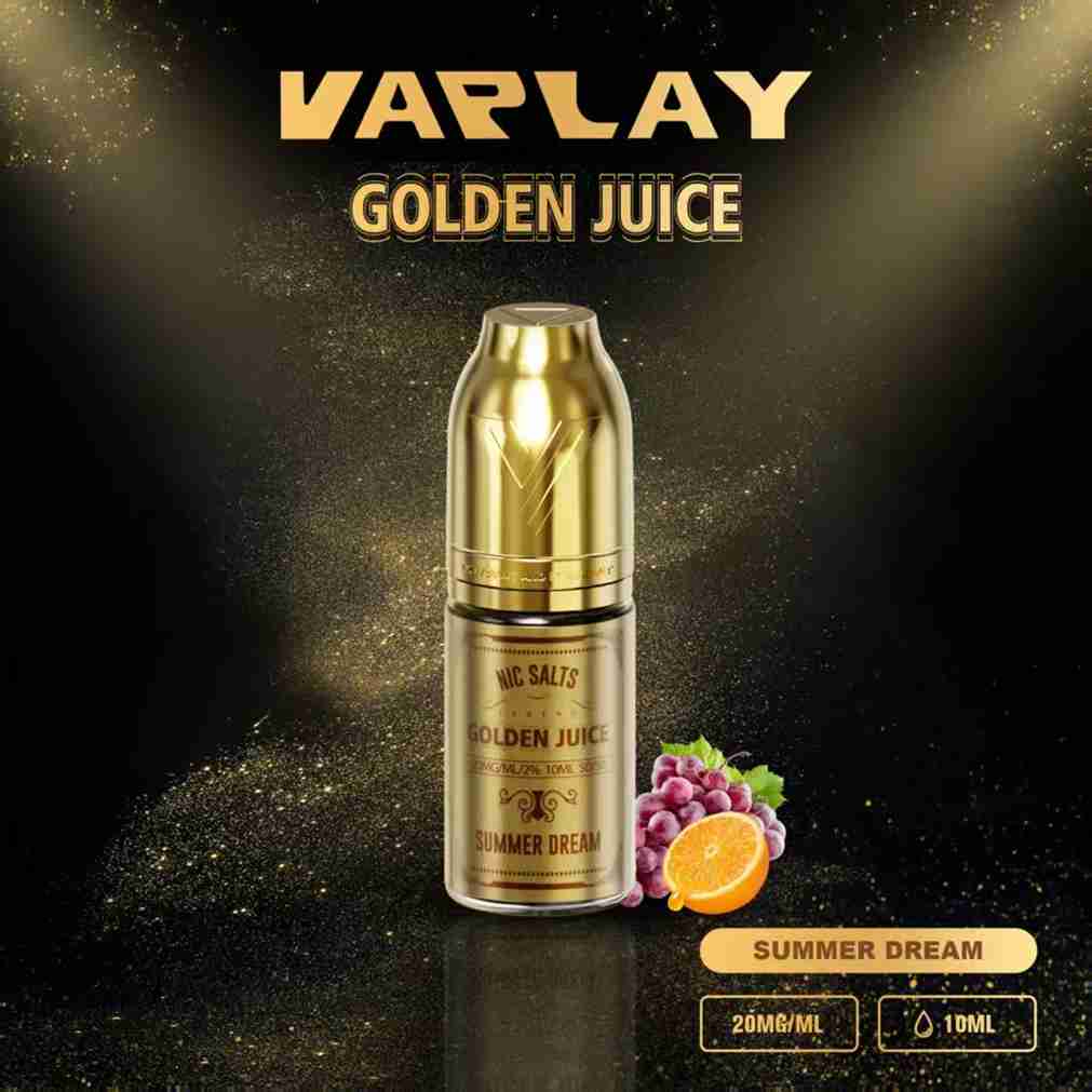 VAPLAY Golden Juice 10ml Nic Salt - 10mg&20mg - 10 Pack - with Summer  Dream flavour Wholesale Price !