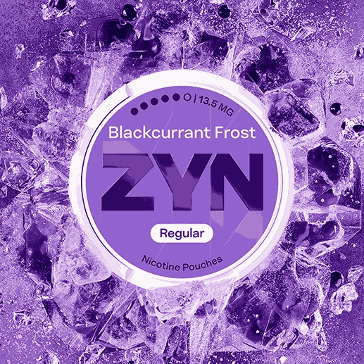 ZYN Regular Nicotine 13.5Mg  Pouches Pack of 5 with BlackCurrant Frost  flavour - Wholesale Price !